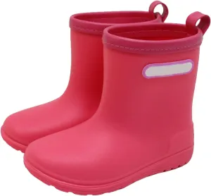 Toddler Rain Boots with Easy On Handles Boys Girls Non-Slip Lightweight Insulated Rain Shoes Kids Rubber Baby Girl Boots