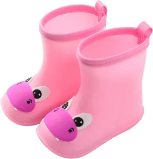 Toddler Water Proof Rain Shoe Hippo Cartoon Character Rain Shoes Children's Rain Shoes Boys And Girls Water