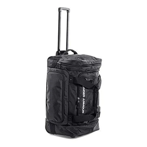 Under Armour Road Game XL Wheeled Duffle Bag, Black (001)/White, One Size