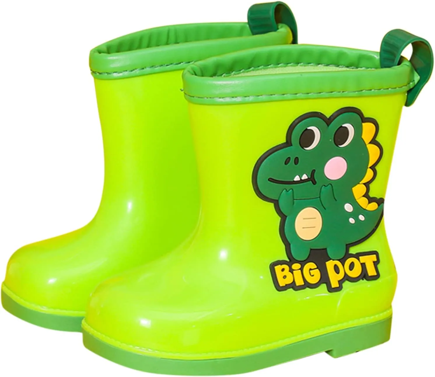 Unisex-Child Classic Rain Boots, 2-10Years Old Baby Rain Boots Infant Cartoon Dinosaur Rubber Waterproof Rain Shoes