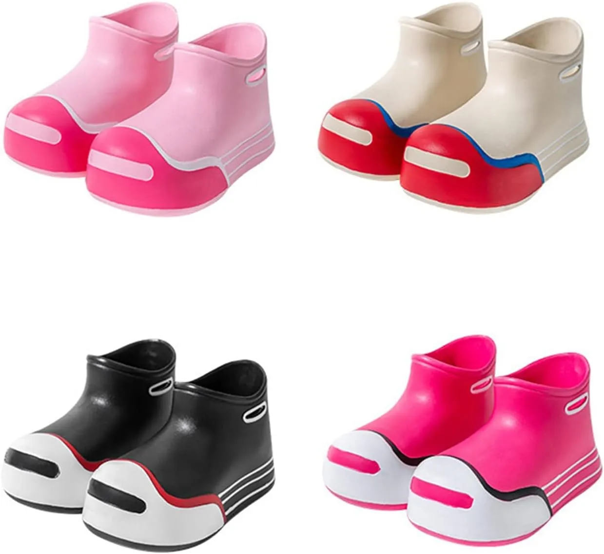 Unisex-Child Rain Boots Boys Girls Cute Short Rain Boots Waterproof Non Slip Water Boots Toddler Kids Baby Booties