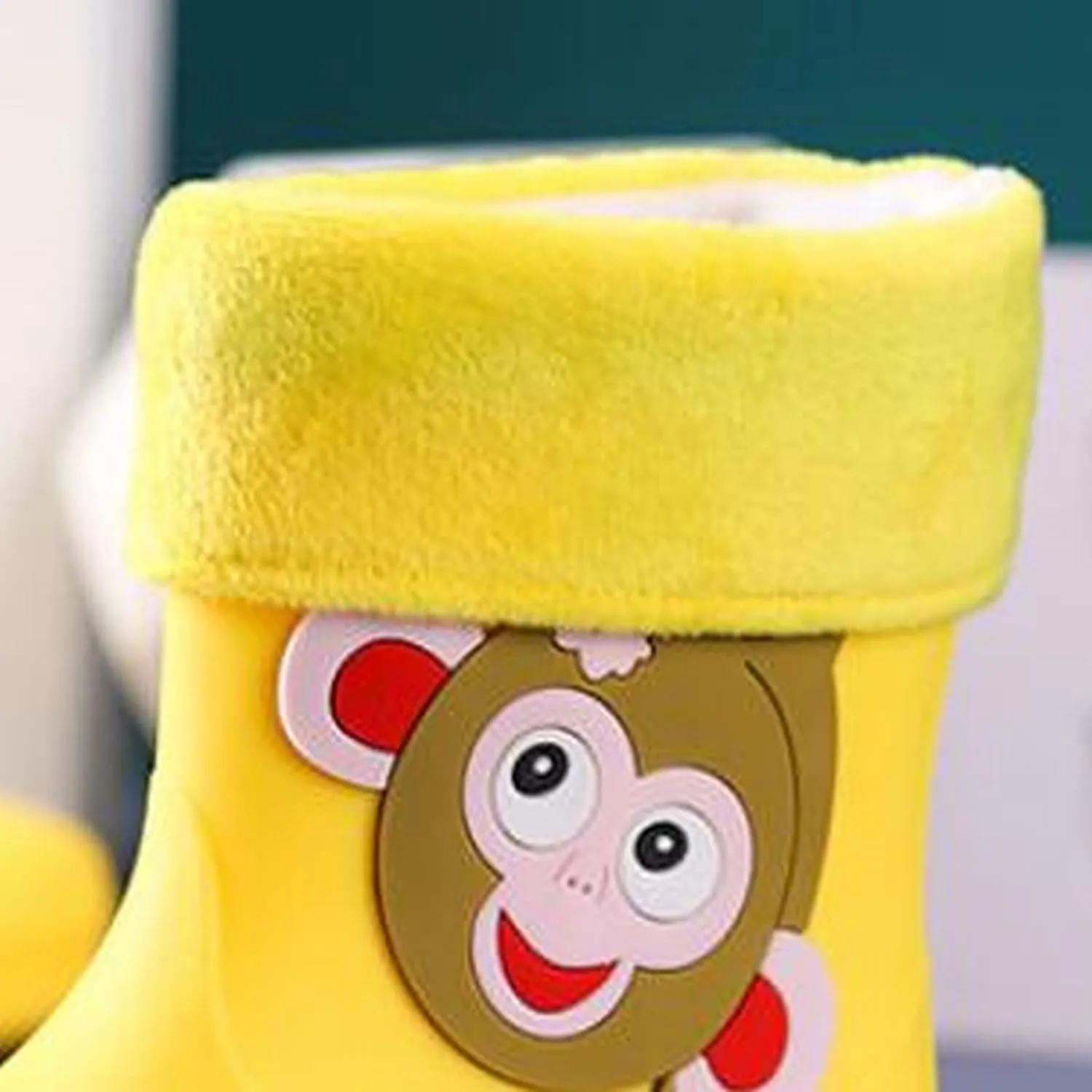 Unisex Child Walking Shoes Fleece Lined Waterproof Rain Boots Cute Cartoon Lightweight Toddler Rubber Boots Winter