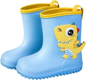 Waterproof Shoes for Kids Cute Cartoon Fashion Children Rain Boots Non Slip Waterproof Kids Rainboots (Blue, 7-8 Years)