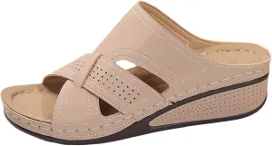 Wedge Sandals for Women 2025 Orthopedic Open Toe Dressy Platform Slip on Sandals with Arch Support Fish Mouth Slipper