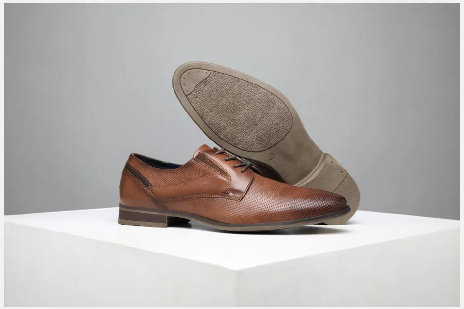 West Louis Men's Classic Leather Business Casual Oxford Shoes