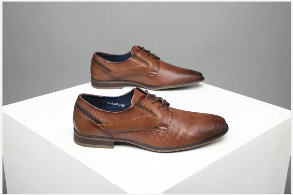 West Louis Men's Classic Leather Business Casual Oxford Shoes