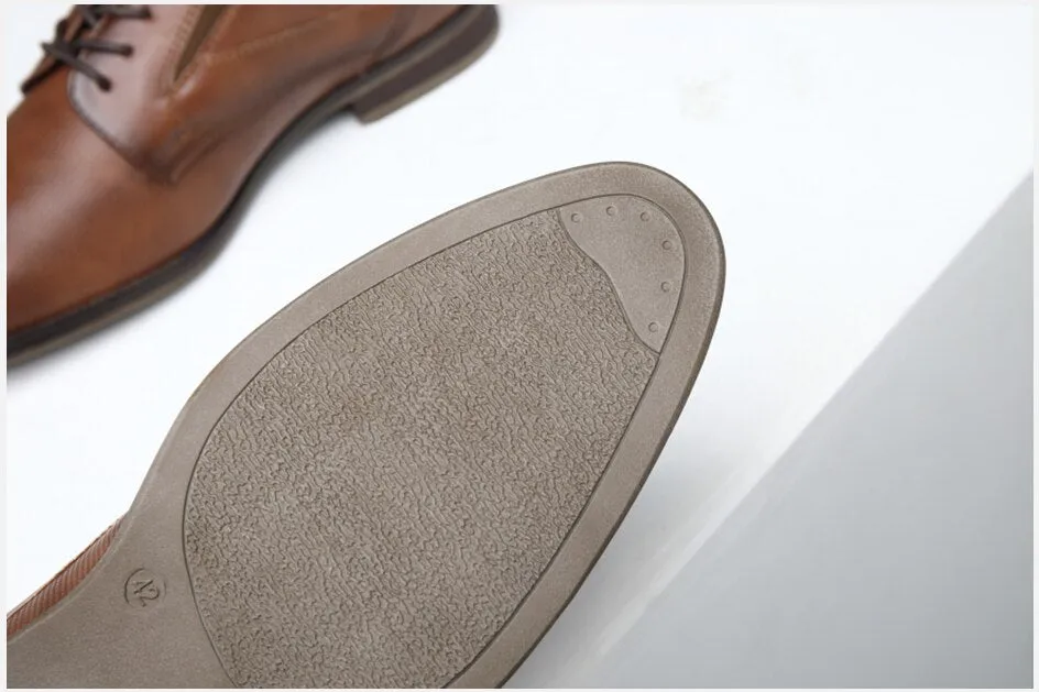 West Louis Men's Classic Leather Business Casual Oxford Shoes