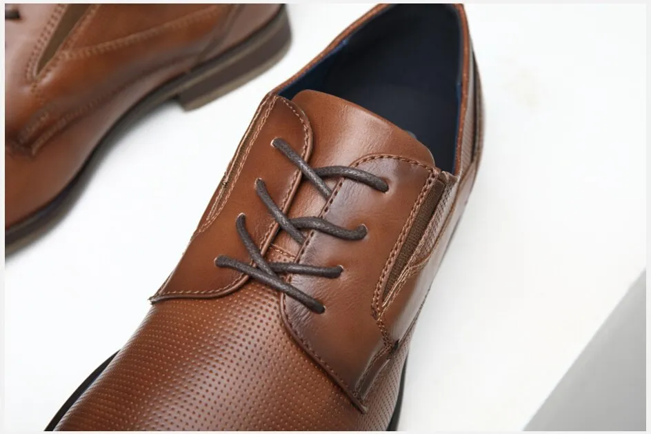 West Louis Men's Classic Leather Business Casual Oxford Shoes