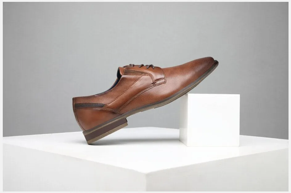 West Louis Men's Classic Leather Business Casual Oxford Shoes