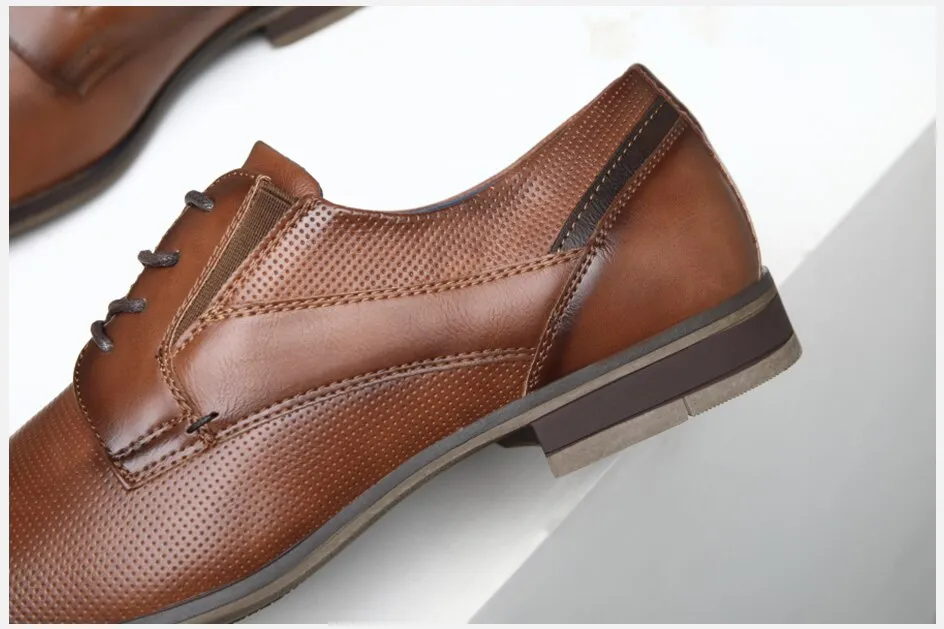West Louis Men's Classic Leather Business Casual Oxford Shoes