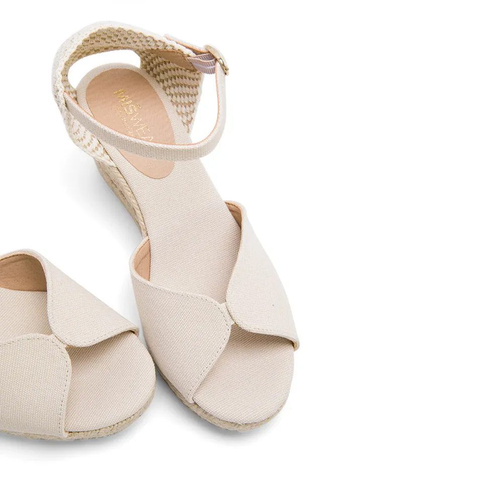 White Wedge Espadrilles with Peep Toe