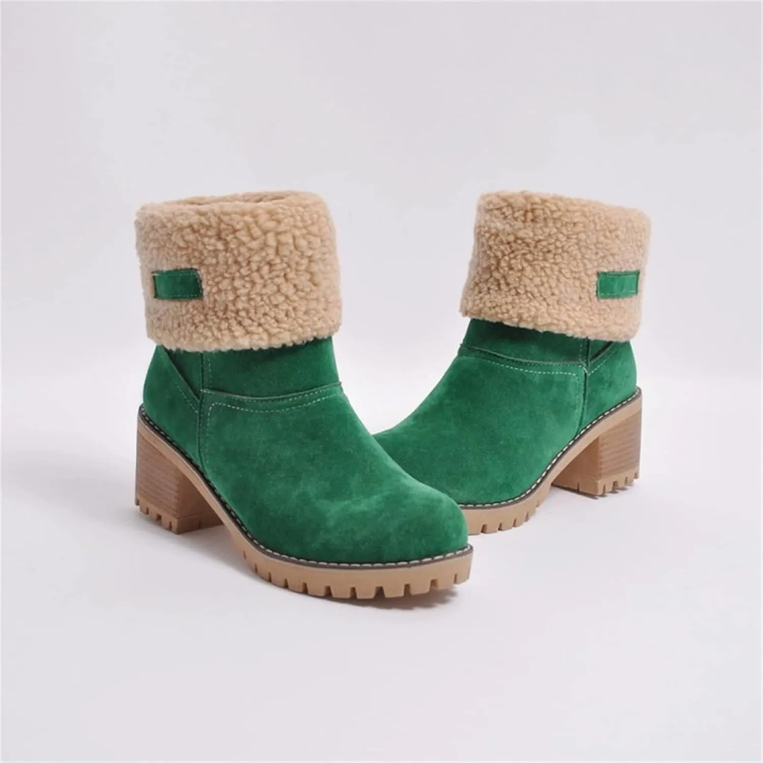 Winter Boots For Women 2024 Snow Boots Mid Calf Anti-slip Outdoor Comfortable Warm Fur Lined Slip On Short Booties