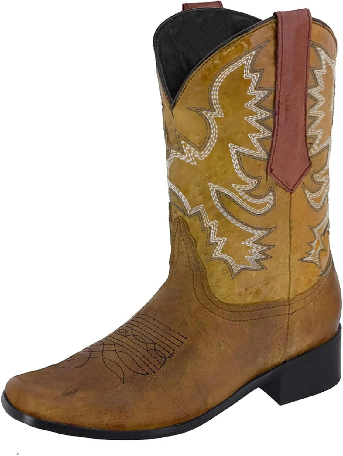 Women Western Cowgirl Mid Calf Booties Low Heel Cowboy Boots for Women Western Cowboy Boots Embroidered Cowgirl Boots