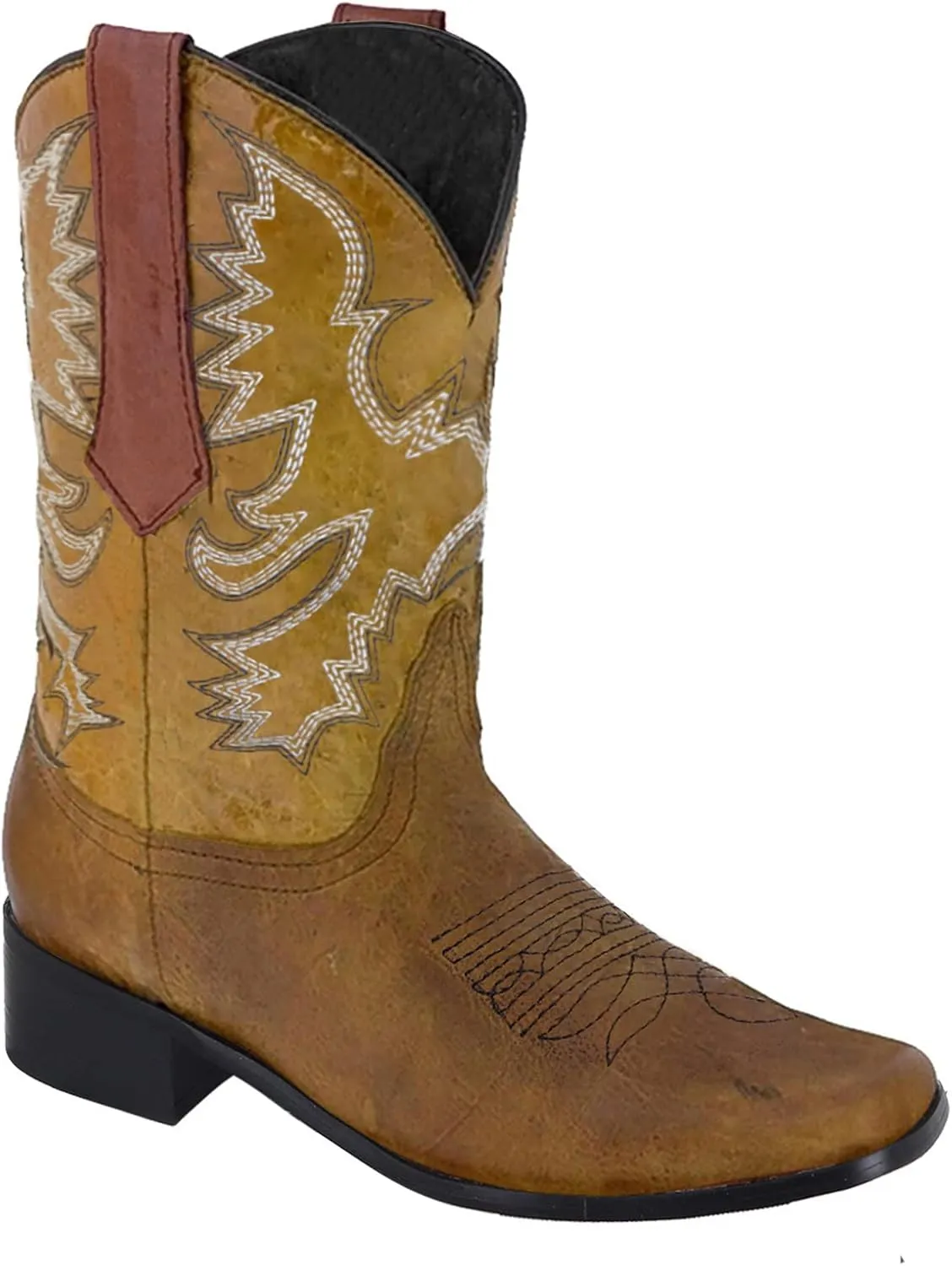 Women Western Cowgirl Mid Calf Booties Low Heel Cowboy Boots for Women Western Cowboy Boots Embroidered Cowgirl Boots