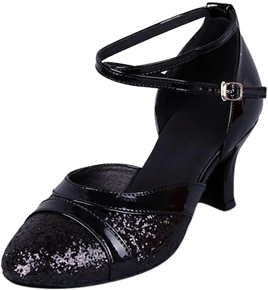 Women's Ballet & Dance Shoes Ballroom Shoes Latin Dance Heels Sequin Dress Shoe Low Heel Tango Shoe Glitter Heels