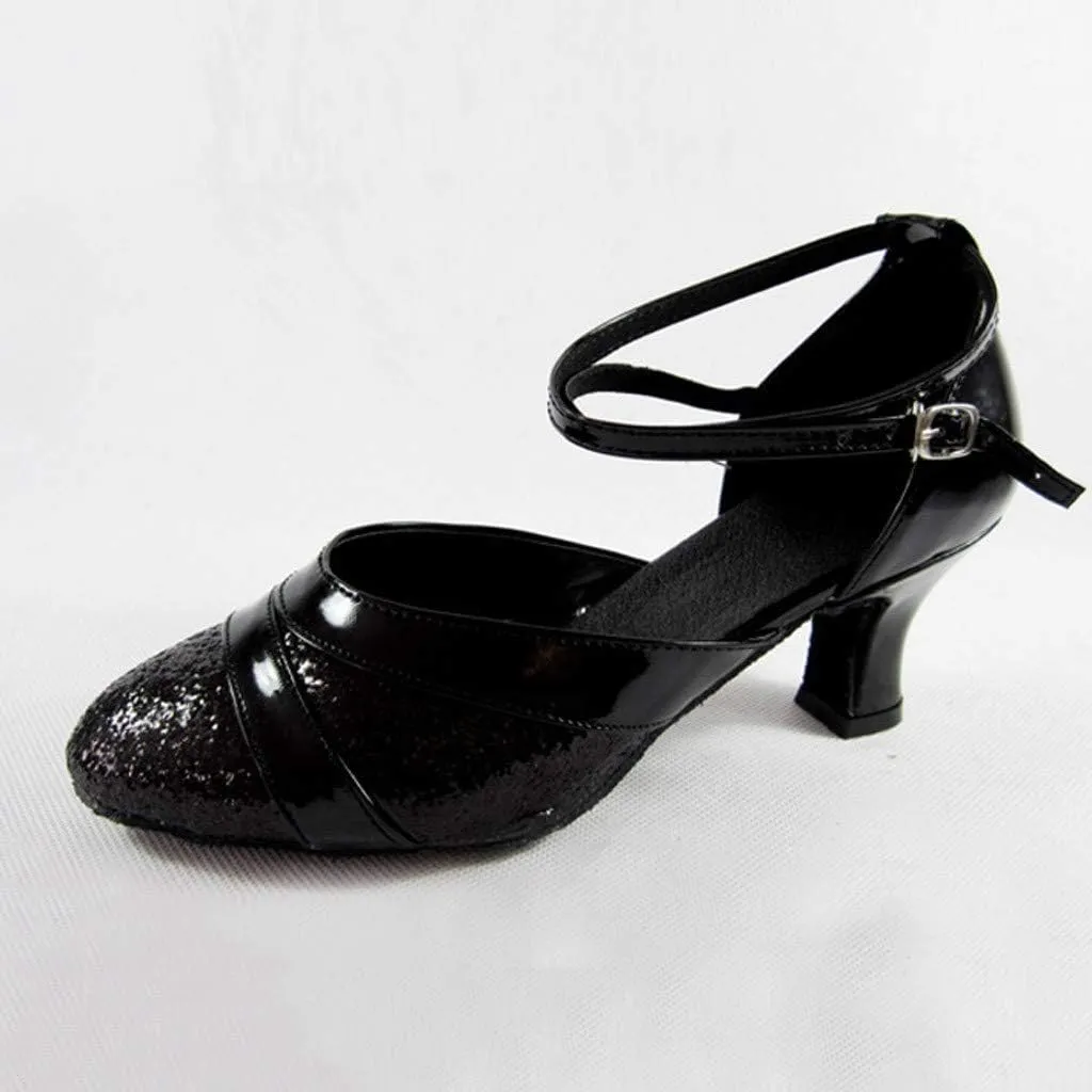 Women's Ballet & Dance Shoes Ballroom Shoes Latin Dance Heels Sequin Dress Shoe Low Heel Tango Shoe Glitter Heels