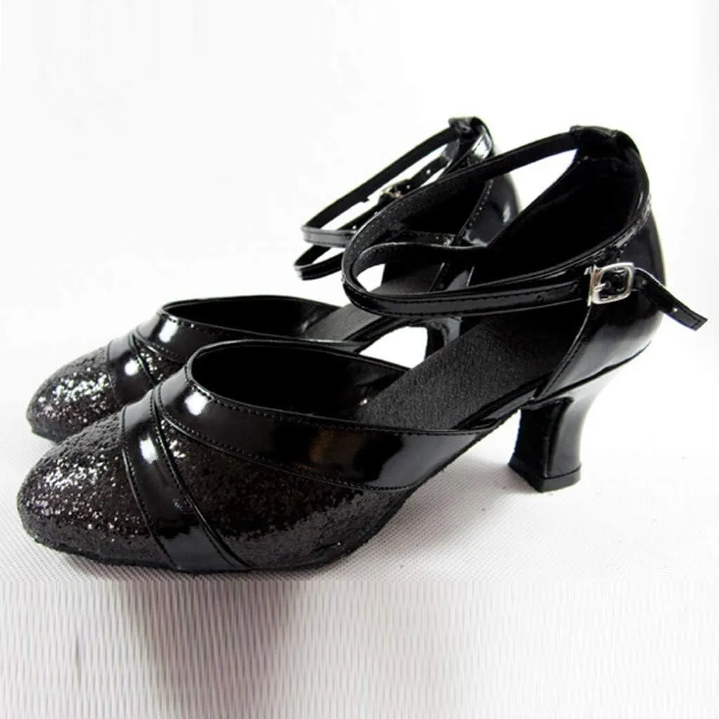 Women's Ballet & Dance Shoes Ballroom Shoes Latin Dance Heels Sequin Dress Shoe Low Heel Tango Shoe Glitter Heels