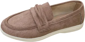 Women's Casual Suede Slip On Comfortable Walking Shoes for Everyday Wear with Soft Sole and Breathable Design