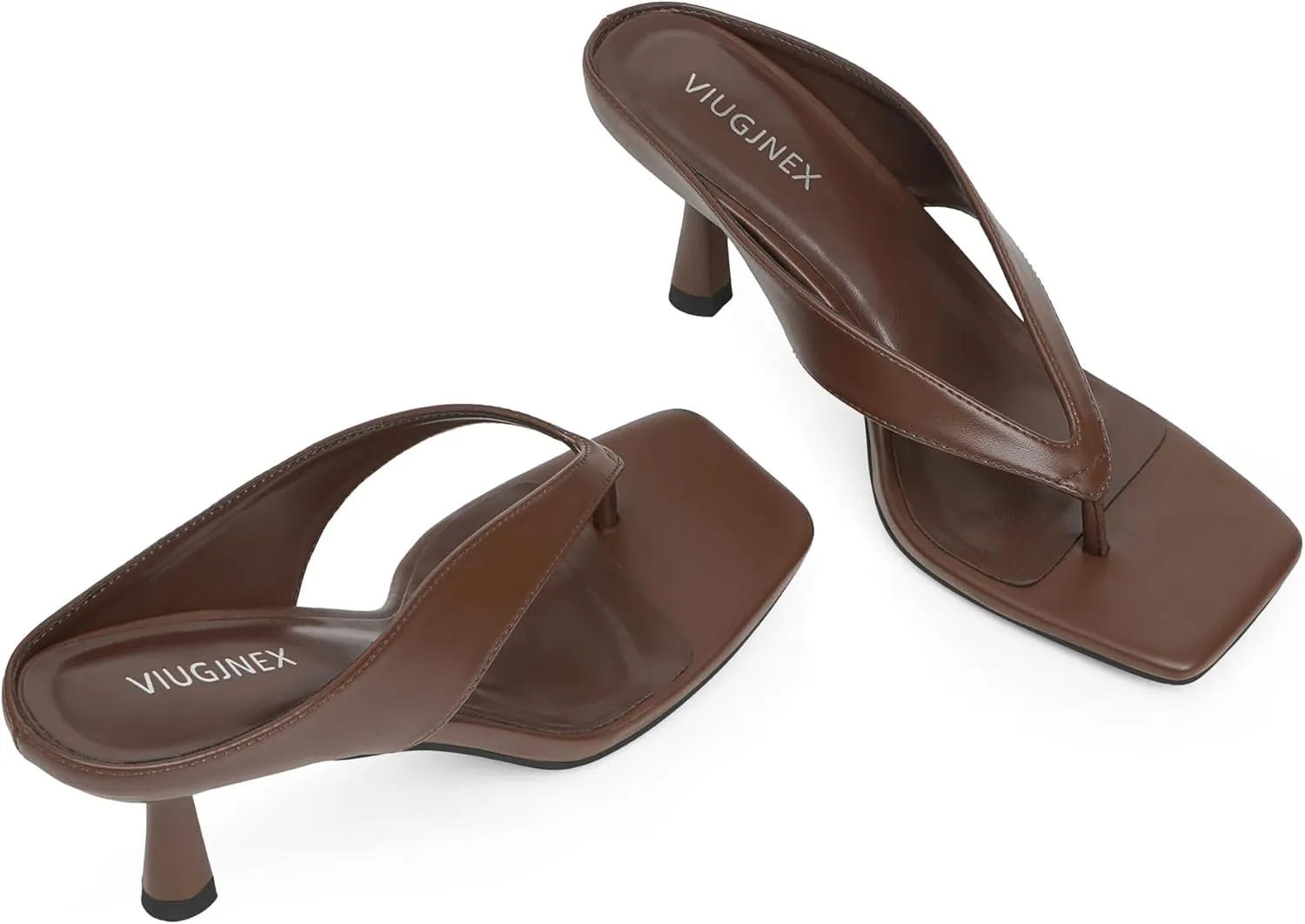 Womens Kitten Heels Flip Flops Slip On Open Toe Low Heels Thong Square Slide Summer Fashion Party Dress Heeled Sandals for Women