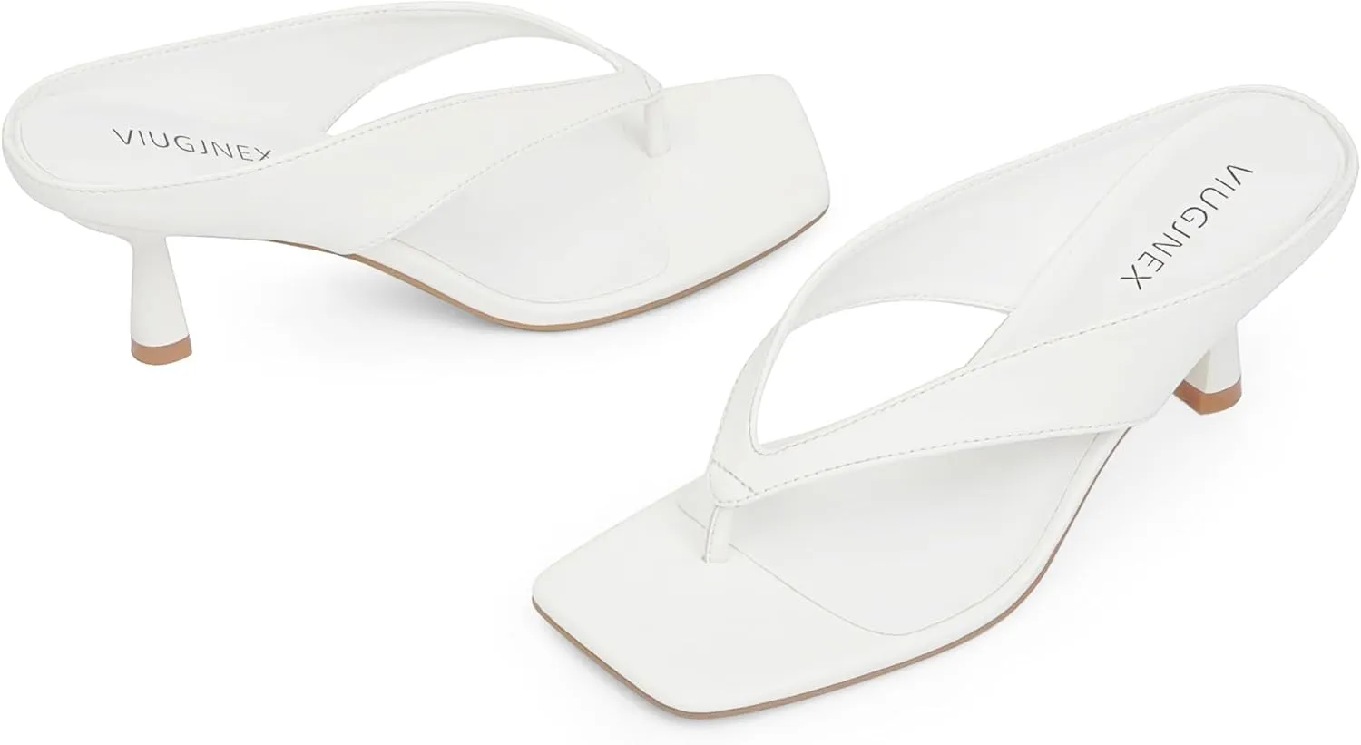 Womens Kitten Heels Flip Flops Slip On Open Toe Low Heels Thong Square Slide Summer Fashion Party Dress Heeled Sandals for Women