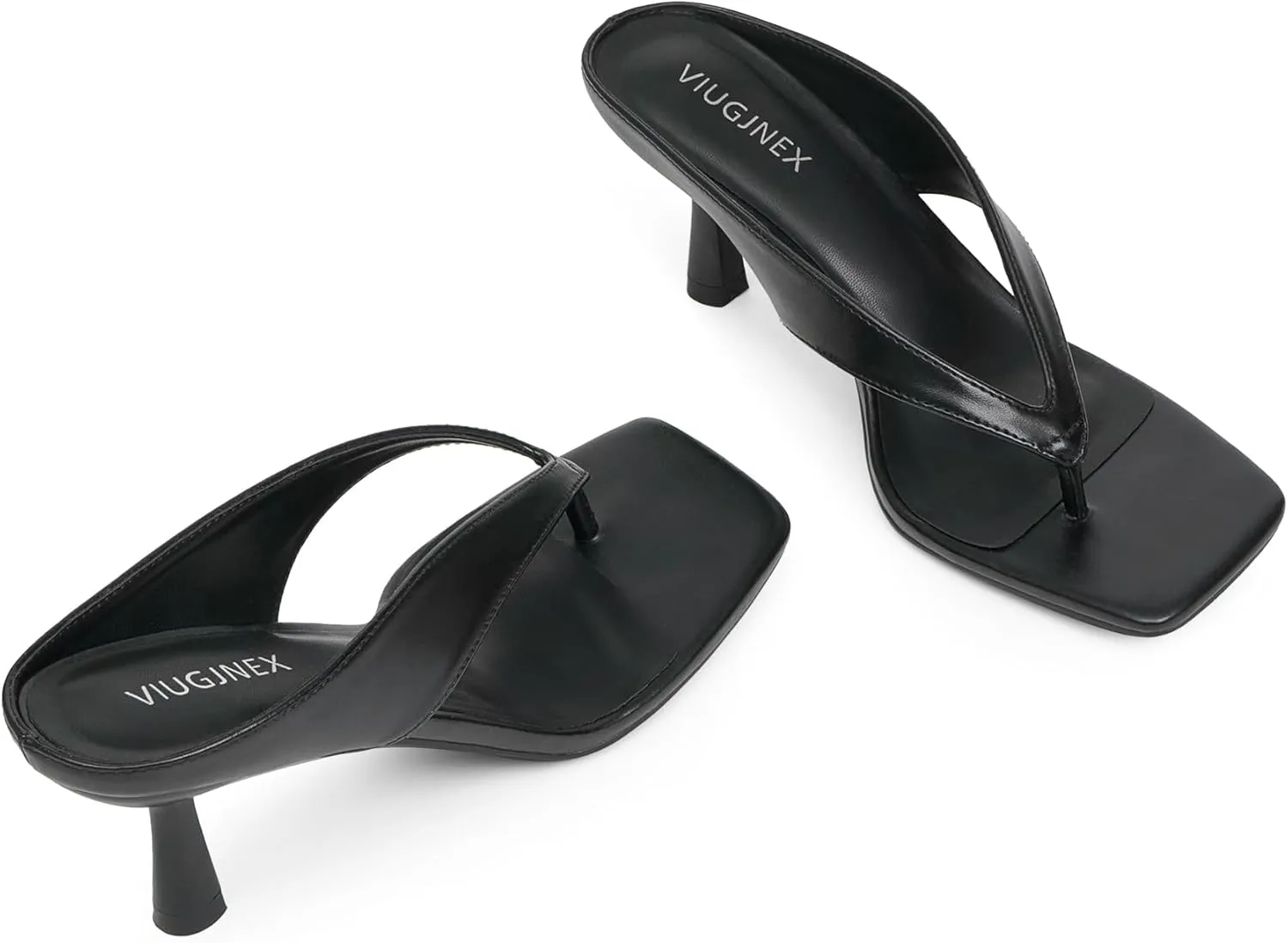 Womens Kitten Heels Flip Flops Slip On Open Toe Low Heels Thong Square Slide Summer Fashion Party Dress Heeled Sandals for Women