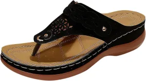 Womens Orthopedic Sandals Flip Flops Arch Support Wedge Sandals Fashion Orthotic Slides Open Toe Orthotic Flip Flops Slip on Sandals Lightweight Beach Shoes