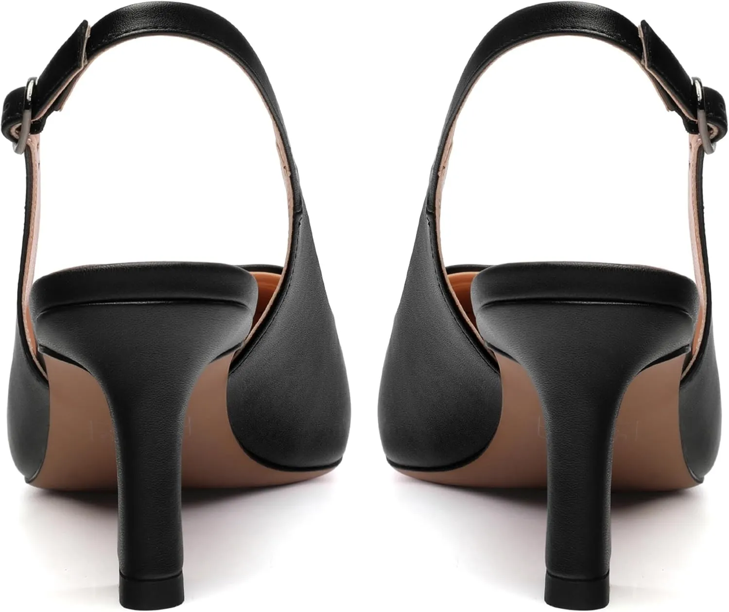 Women's Slingback Pumps Kitten Heel Pointed Toe Pumps for Women Comfort Kitten Mid Heels Buckle Pumps Wedding Party Dance Shoes