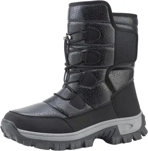 Womens Winter Snow Boots Waterproof Shoes Comfortable Hiking Tennis Booties Furry Mid Calf Fur Lined Winter Boots
