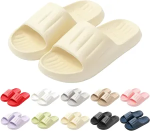 YOLAI Pillow Slippers for Women Men Non Slip Shower Shoes Soft Indoor Outdoor Slides Sandals Ultra Light Quick Drying Bathroom Comfortable House Slippers